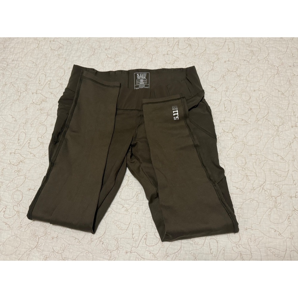 5.11 Tactical Raven Range Tights Womens L Olive Leggings Gun Pockets High Waist